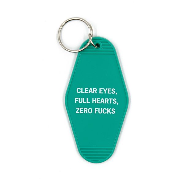 Clear Eyes, Full Hearts, Zero Fucks Motel Style Keychain In Green Online