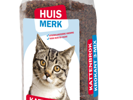 Huismerk Kattenbrok Krokant 3-Mix (Volledige diervoeding) Supply