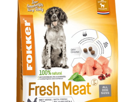 Fokker Adult Fresh Meat Kip (Voeding voor actieve honden) Online Sale