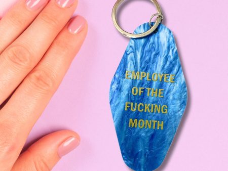 Employee of the Fucking Month Keychain in Blue Shimmer on Sale