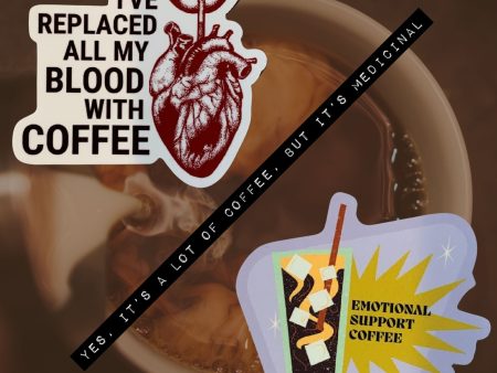 Coffee Addict Sticker Bundle | Glossy Die Cut Vinyl Sticker on Sale