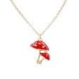 Forestcore Toadstool Mushroom Charm Necklace in Gold in a Gift Box For Cheap