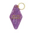 Hex the Patriarchy Feminist Motel Style Key Tag Keychain in Purple Galaxy Glitter Online