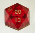 55mm Transparent D20 (Ruby w  Gold) Spin-Down Die Online Sale