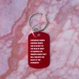 Empowered Women Empower Women And Also Meet in the Dead of Night Feminist Dog Tag Keychain in Red with Silver Lettering Cheap