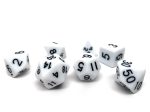 White Opaque Dice - 7 Piece Set Supply