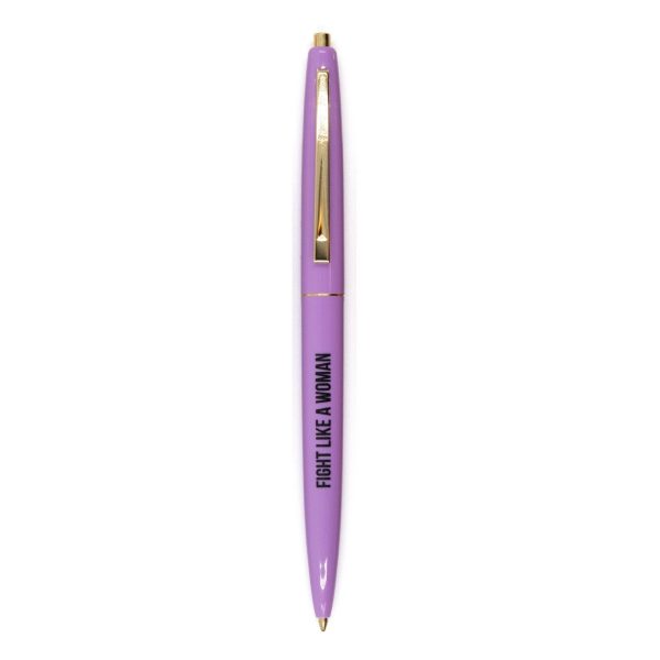 Fight Like A Woman Pen in Purple with Gold Accents on Sale