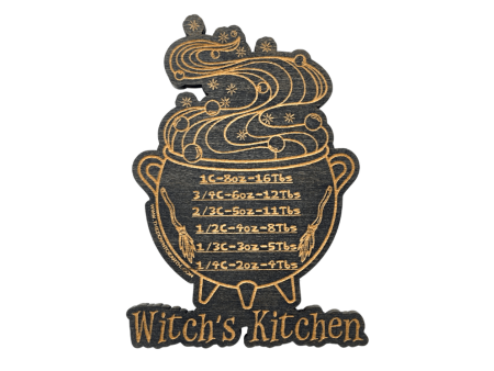 Witch s Kitchen Cauldron Conversion Wooden Magnet Cheap