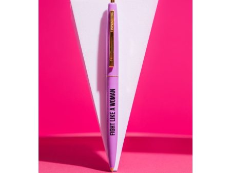 Fight Like A Woman Pen in Purple with Gold Accents on Sale