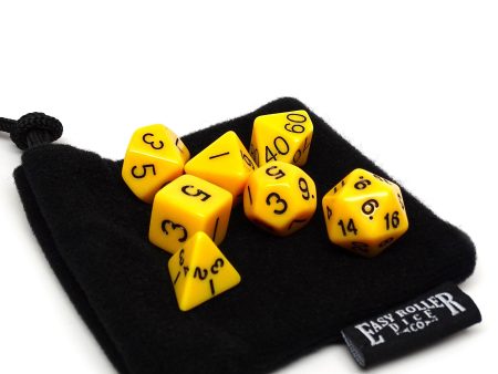 Yellow Opaque Dice - 7 Piece Set Online Sale