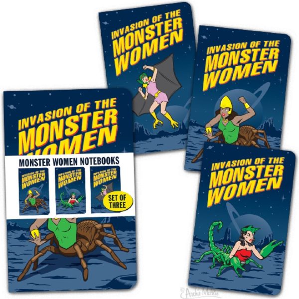 Invasion of the Monster Women Mini Notebooks - Set of 3 Cheap