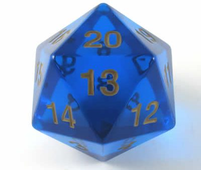 55mm Transparent D20 (Sapphire w  Gold) Spin-Down Die Sale