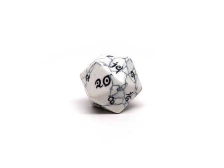 White Howlite D20 - Elvenkind Font Online Sale