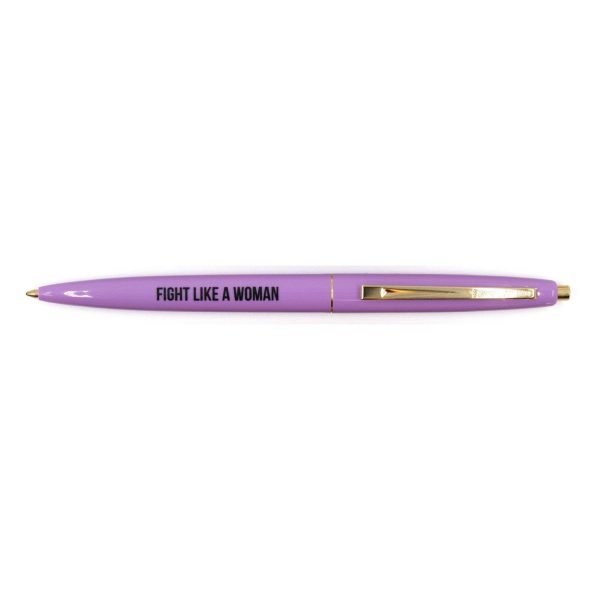 Fight Like A Woman Pen in Purple with Gold Accents on Sale