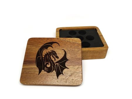 Winged Dragon Wooden Dice Case Fashion