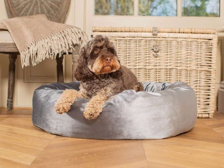 Donut Bed in Elephant Velvet by Lords & Labradors Online Hot Sale