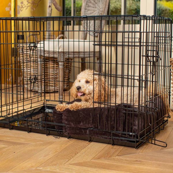 Cosy & Calming Puppy Crate Bed With Removable Covers in Calming Anti-Anxiety Dusk Faux Fur by Lords & Labradors Cheap