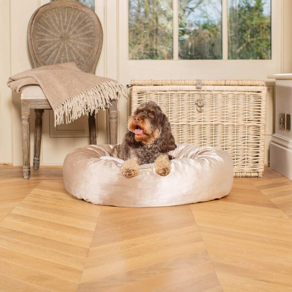 Donut Bed in Mushroom Velvet by Lords & Labradors Online Hot Sale