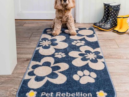 Pet Rebellion Stop Muddy Paws XL Blue Floral For Discount