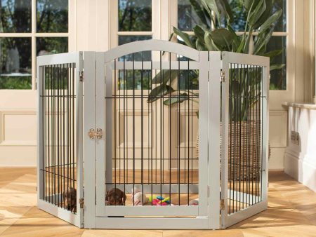 Grey Wooden Puppy Play Pen by Lords & Labradors For Cheap