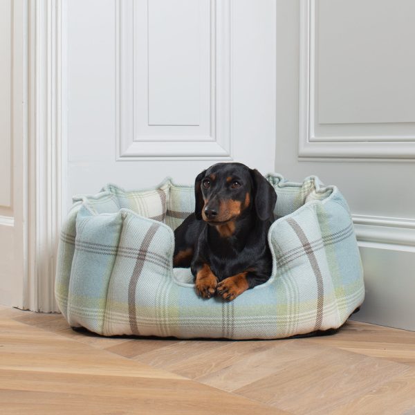 High Wall Bed With Removable Covers in Balmoral Duck Egg Tweed by Lords & Labradors Fashion