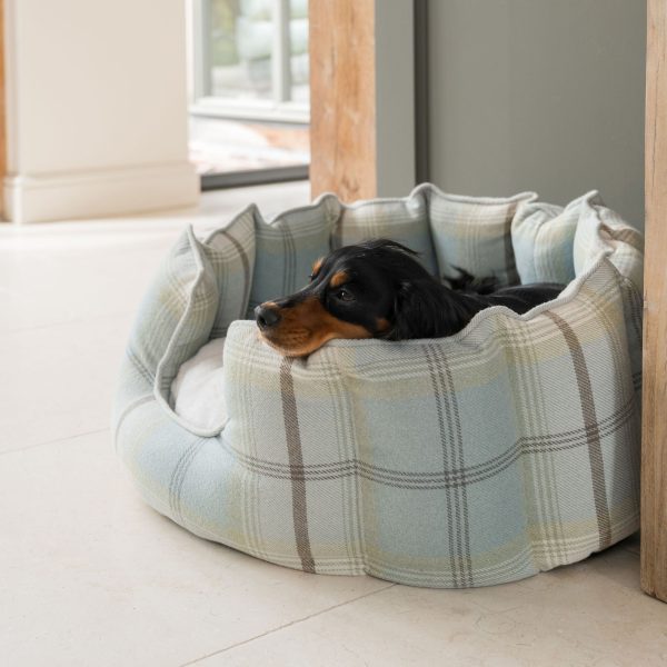 High Wall Bed With Removable Covers in Balmoral Duck Egg Tweed by Lords & Labradors Fashion