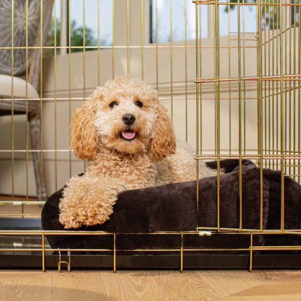 Cosy & Calming Puppy Crate Bed With Removable Covers in Calming Anti-Anxiety Dusk Faux Fur by Lords & Labradors Cheap