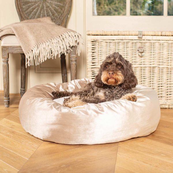 Donut Bed in Mushroom Velvet by Lords & Labradors Online Hot Sale