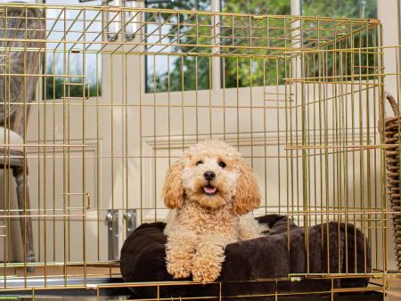 Cosy & Calming Puppy Crate Bed With Removable Covers in Calming Anti-Anxiety Dusk Faux Fur by Lords & Labradors Cheap